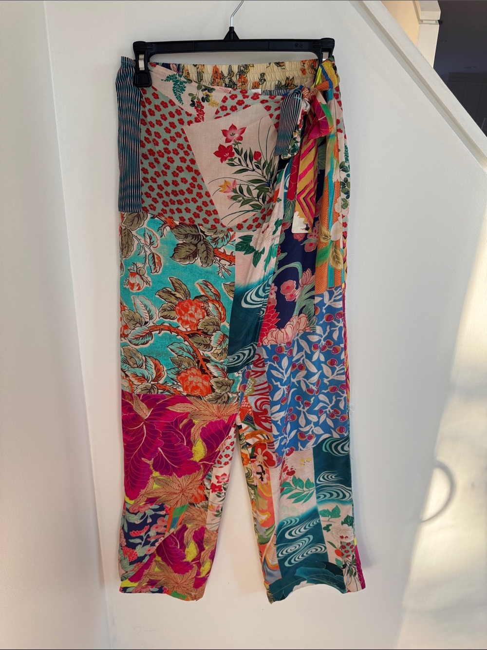 Johnny Was Multicolor Patchwork Wide-Leg Pants